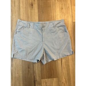 Columbia Womens Light Blue Grey Cotton Hiking Shorts Size 16 XL Gorpcore Summer